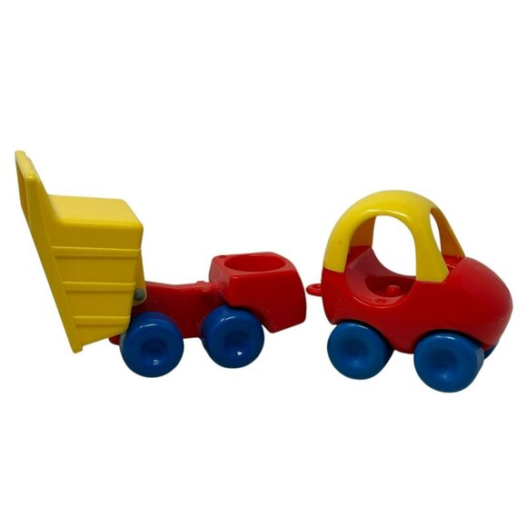 LITTLE TIKES Lot 4 Chunky Vehicles Toddle Tots Figures Tanker Dump Truck Car - Picture 9 of 13